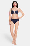 Amante Low Rise Three-Fourth Coverage Bikini Panty - Evening Blue — thumbnail 5